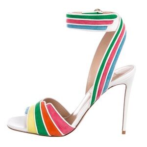 Valentino Garavani Rainbow Suede Strap Heels Size 39